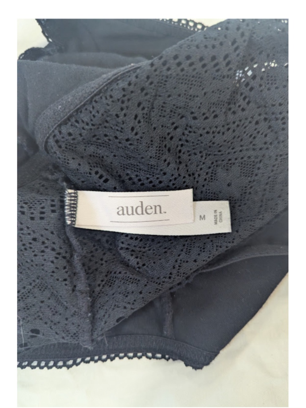 Auden Longline Bralette Black Lace Festival Boho Minimalist Lingerie Soft Cup M - Picture 10 of 12